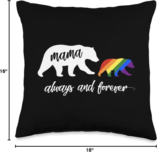 Vista 4 de Gay Son Daughter Mama Bear Gift LGBTQ Pride Mama Bear - Almohada de 16.0 x 16.0 in, multicolor