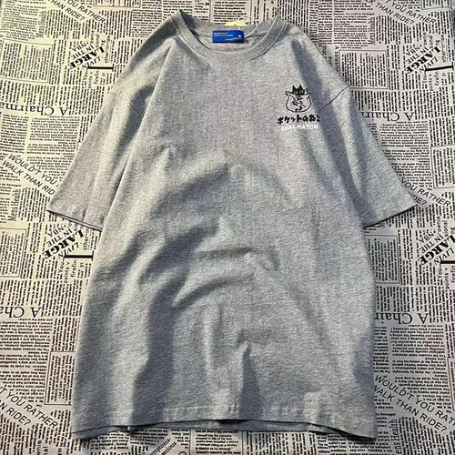 Vista 3 de LREUIP Camiseta gótica estampada de gran tamaño Harajuku Street Trend para hombres y mujeres con estampado holgado punk de manga corta