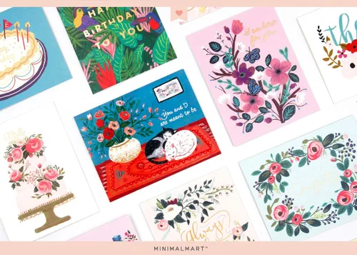 Vista 6 de Organizador para surtido de tarjetas de felicitación, premium, 32 diseños únicos, cumpleaños, agradecimiento, que te mejores, felicitaciones