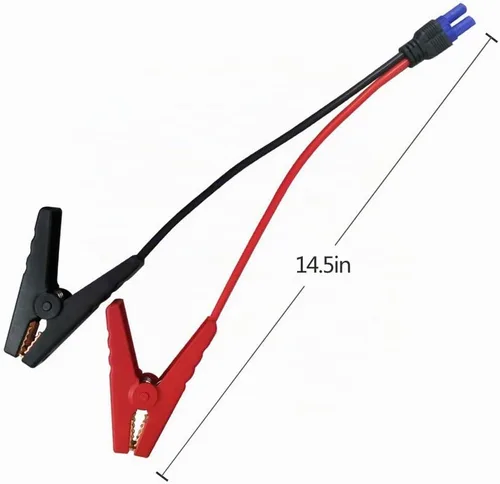 Vista 5 de Cable de arranque EC5 KUNCAN con pinzas para batería - Pinzas de cocodrilo de 12V de repuesto para cable de puente de coche con conector hembra EC5