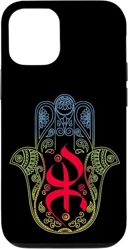 Vista 27 de Funda para iPhone 13 Pro Max Khamsa Amazigh Berber con símbolo de Yaz con colores vibrantes de la bandera