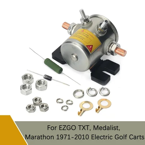 Vista 4 de Relé solenoide de servicio continuo de la serie #70 de 36 voltios con kit de resistencia y diodos compatible con carrito de golf EZGO, 4 terminales