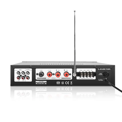 Vista 3 de Sound Town 70V/100V amplificador de potencia comercial (PAC80-2)