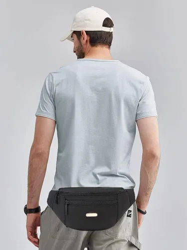 Vista 8 de Riñonera para mujer, bolsa de cintura de moda con correa ajustable para viajes, deportes y correr, Negro, talla única