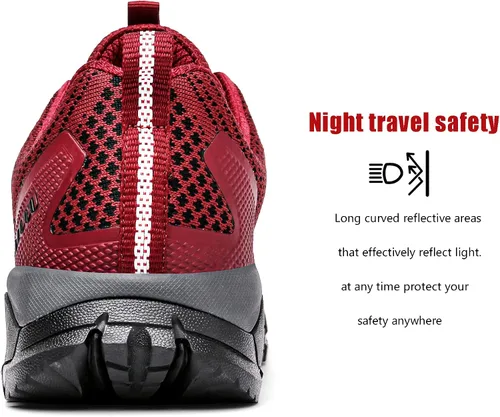 Vista 15 de ulogu Zapatos de senderismo impermeables para hombres y mujeres, cómodos, ligeros, antideslizantes, para caminar todo el día, para trabajar y caminar