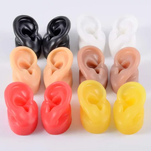Vista 7 de Modelo de oreja de silicona suave para audífono 1:1 modelo de oreja humana modelo de simulación, accesorios de exhibición de herramientas de 1 pieza