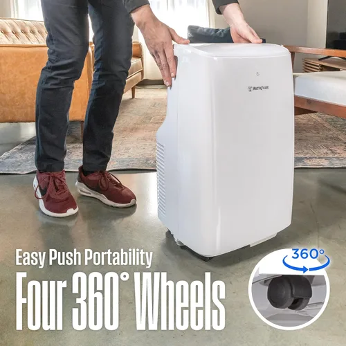 Vista 11 de Westinghouse - Aire acondicionado portátil de 8,000 BTU para habitaciones de hasta 350 pies cuadrados, AC portátil con deshumidificador