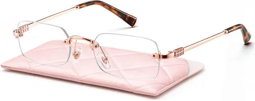 Vista 9 de livho Blue Light Blocking Glasses for Women and Men, Lightweight Metal Frame Computer Glasses, Anti Eye Strain, UV Protection