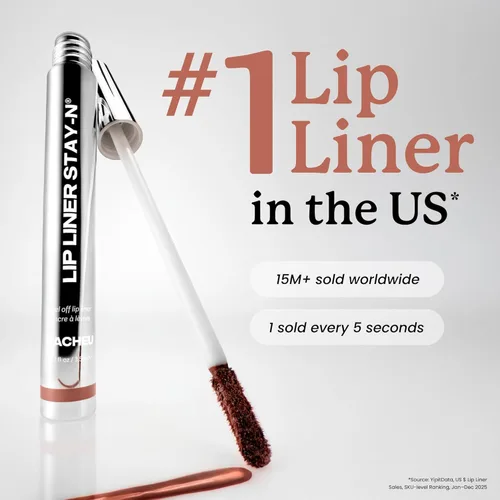Vista 2 de Sacheu Delineador de Labios STAY-N Tinte Labial Despegable — Tinte Labial Resistente al Agua de Larga Duración con Ácido Hialurónico y Vitamina E