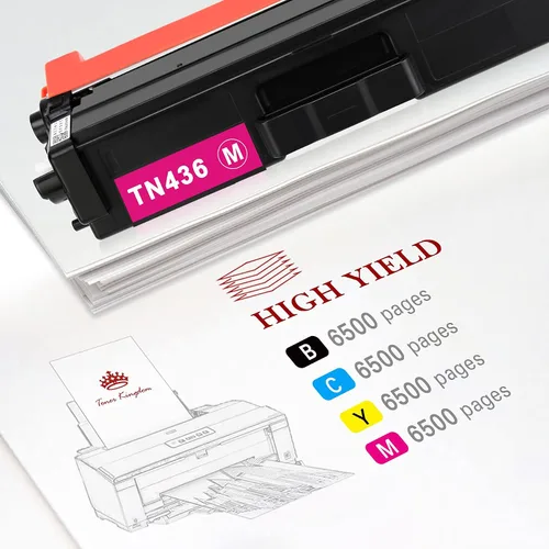 Vista 4 de Toner Kingdom TN436 Cartucho de tóner compatible con Brother TN436 TN433 de alto rendimiento TN-436 433 TN431 431 para Brother HL-L8360CDW