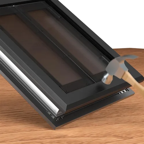 Vista 3 de 【PATAPLUS】 Puerta grande de aluminio para perros estilo francés, solapas magnéticas dobles resistentes, con túnel telescópico de aluminio, puerta
