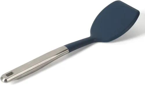 Vista 14 de Calphalon Espátula ranurada, espátula de cocina, espátula ranurada, girador de acero inoxidable con mango de silicona resistente al calor, espátula