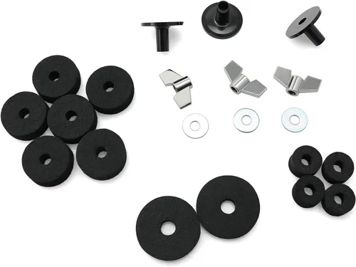 Vista 3 de 21 piezas de platillos accesorios de repuesto para platillos de fieltro Hi-Hat Clutch Felt Hi Hat Cup Felt Platillos Mangas con Base Tuercas