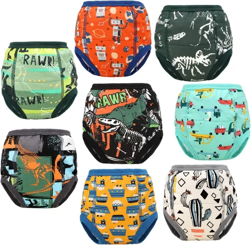 Vista 16 de MooMoo Baby Paquete de 8 pares de ropa interior de entrenamiento para ir al baño de algodón absorbente para niños y niñas, tallas 2T a 9T Flor