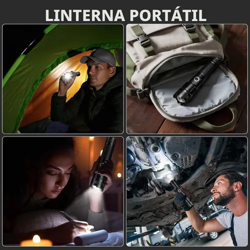 Vista 8 de Lylting Linternas Recargables Altos Lúmenes, 4 Pack 99,000 Lúmenes Linternas LED con Batería de 5000mAh, Linternas Multifuncionales Impermeables