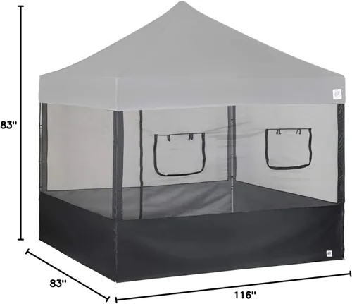 Vista 11 de E-Z UP Kit de pared lateral para cabina de comida, juego de 4, se adapta a toldo de pierna recta de 10 x 10 pies (toldo/refugio no incluido)