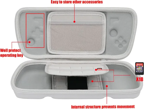 Vista 7 de Aenllosi Hard Travel Case for Hori Nintendo Switch Split Pad Pro Handheld Controller-White(Only Case)