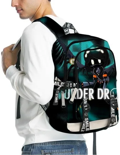 Vista 2 de Homruis Murder Drones Mochila Casual Dibujos Animados Mochila Set para Viajes al Aire Libre, E, Mochilas Daypack