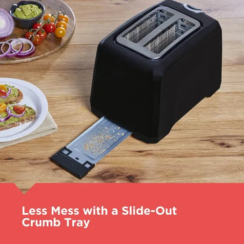 Vista 6 de BLACK+DECKER Tostadora de 2 rebanadas con ranuras extra anchas Negro