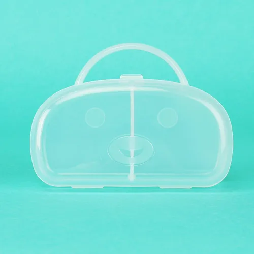 Vista 2 de Accmor Funda para chupete, contenedor para chupete puede almacenar 2 chupetes, funda para chupete de bebé para viajes, sin BPA, transparente