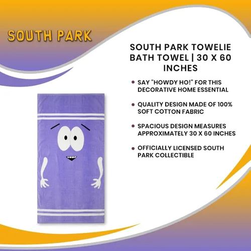 Vista 6 de South Park Towelie - Toalla de baño, accesorios de viaje para piscina, playa, algodón ultra suave, absorción de secado rápido, accesorios