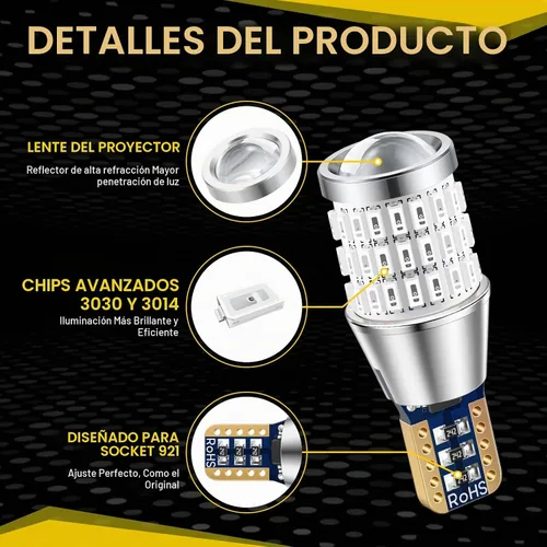 Vista 6 de iBrightstar - Las más novedosas luces de freno intermitentes estroboscópicas de 9 a 30 V, 912, 921, W16W, T15, 906, focos LED con lente. Rojo