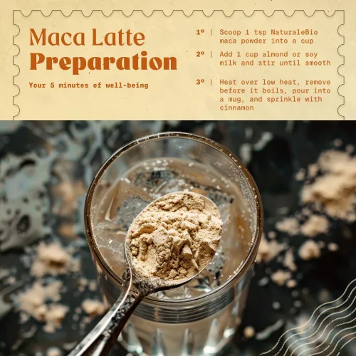 Vista 4 de NaturaleBio Polvo de Maca Orgánico 8 oz. Peruano, Natural y Puro, de Raíz de Maca Orgánica. Apto para vegetarianos y veganos - Gelatinizado.