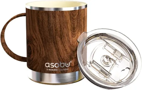 Vista 3 de asobu Taza de viaje 360 – Taza de acero inoxidable aislada al vacío de 28 onzas con tapa y asa a prueba de derrames de 360° – Mantiene las bebidas