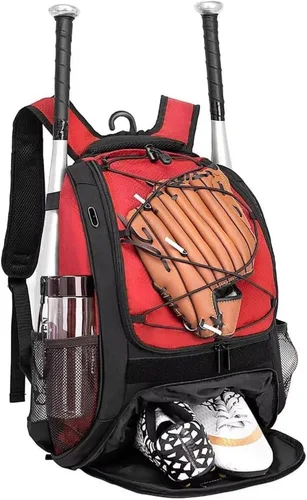 Vista 10 de DAFISKY, Mochila para Bolsón de Béisbol y Sóftbol - Mochila para Equipo de Bate de Béisbol, Sóftbol y Bola T para Jóvenes y Adultos con Soportes