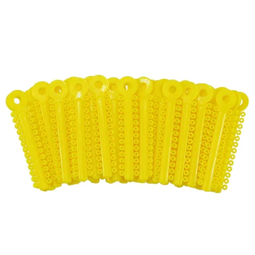Vista 3 de Lazos dentales de ligadura de goma elástica de ortodoncia multicolor 1040 PCS/BOLSA (AMARILLO (2 #))