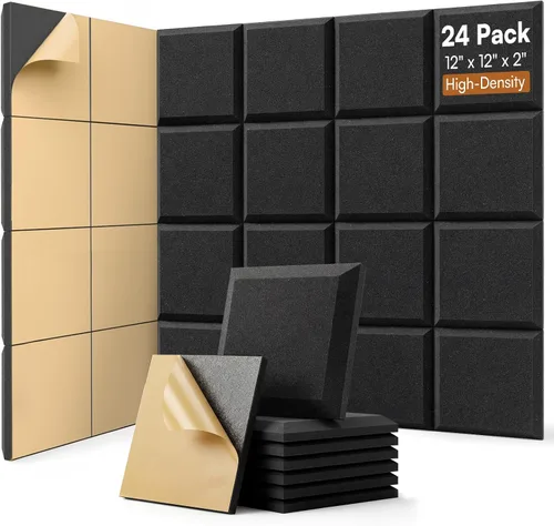 Vista 39 de SODOCT - Paquete de 2 paneles de espuma acústica grandes para cajas de huevos, 48 x 24 x 1.2 pulgadas, espuma a prueba de sonido de alta densidad