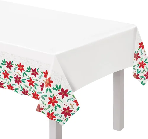 Vista 4 de Christmas Wishes - Platos redondos de 7 pulgadas (paquete de 8) - Platos de papel redondos con diseño de flor de pascua, perfectos para ocasiones