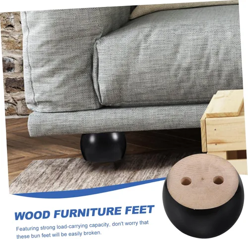 Vista 3 de Uonlytech Patas de sofá de madera maciza, patas de sofá de madera para muebles debajo de los muebles, sofá redondo de 2 pulgadas, patas de moño