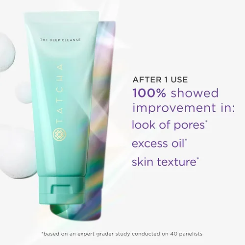 Vista 9 de TATCHA The Deep Cleanse Limpiador exfoliante profundo y suave, levanta la suciedad, minimiza el exceso de aceite, desatasca y aprieta los poros