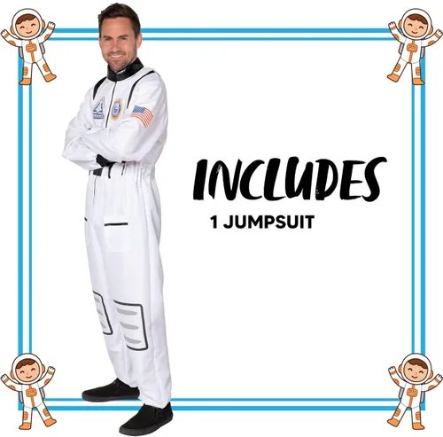 Vista 7 de Spooktacular Creations Disfraz de astronauta para hombre adulto, traje de astronauta aeroespacial, mono para disfraz de Halloween