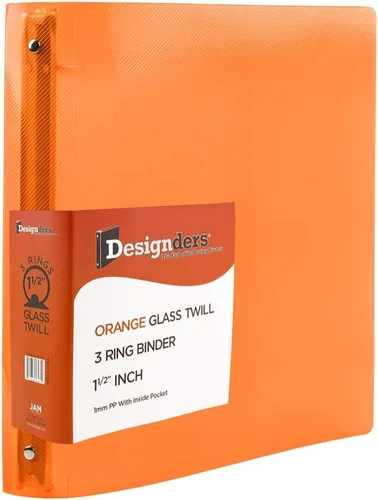 Vista 23 de JAM Paper - Carpeta de plástico de 1 pulgada, carpeta naranja de 3 anillas, se vende individualmente