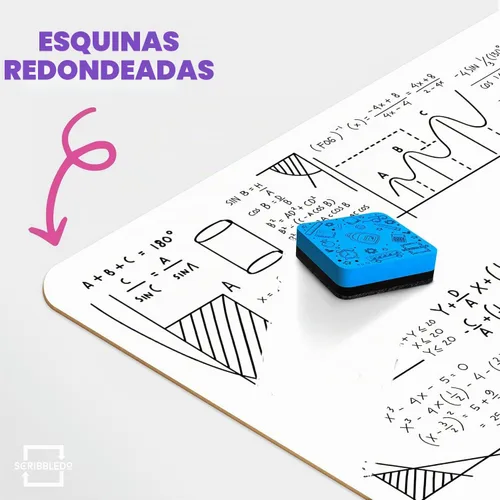 Vista 4 de Scribbledo - Pizarras de borrado en seco para estudiantes, paquete de 12