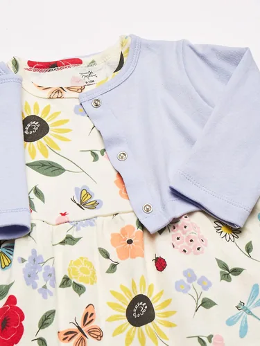 Vista 2 de Touched by Nature Baby Girls Organic Cotton Dress and Cardigan