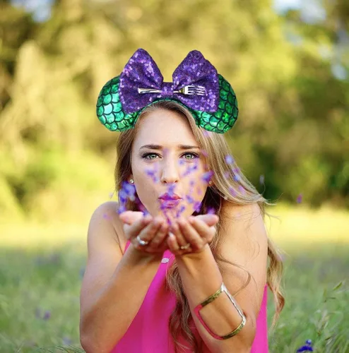 Vista 7 de Diadema de lazo inspirada en la princesa, orejas de ratón, fiesta de princesa, talla única