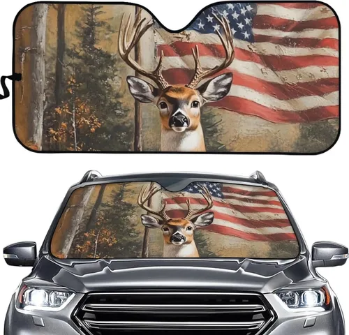 Vista 7 de HUGS IDEA Parasol plegable para parabrisas de automóvil, diseño de flores, bohemio, para la mayoría de los sedán, SUV, camión, parabrisas delantero