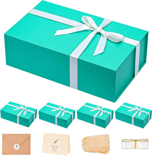Vista 27 de LIFELUM Square Gift Box with Magnetic Lid, Card, Sticker, Ribbon, Shredded Paper Filler for Business, Wedding, Birthdays