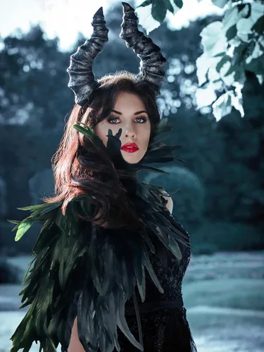Vista 5 de Feather Cape Shawl Costume Black Witch Wings Collar Adult Crow Maleficent Neck