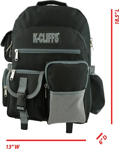 Vista 9 de K-Cliffs Mochila con ruedas mochila escolar con ruedas mochila con múltiples bolsillos color rojo