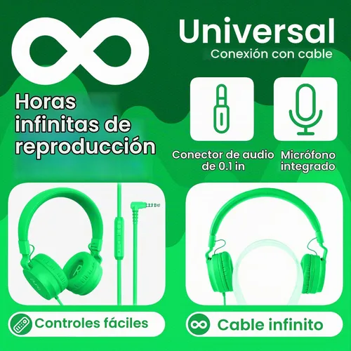 Vista 3 de Puro Sound Labs - Kids Headphones, Volume-Limiting 85dB, PuroBasic, Green Verde