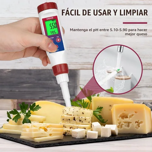 Vista 3 de Medidor de pH Inteligente para Alimentos, GIDIGI Probador Digital de pH para Alimentos, Kits de Prueba de pH de Enlatado Precisos con ATC, Bolígrafo