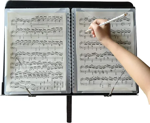 Vista 4 de Archivo de partituras de música, carpeta de almacenamiento de papel, carpeta de espectro de cambio creativo A4, tamaño carta, carpeta de partituras