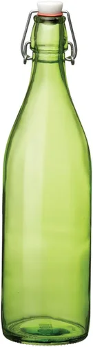Vista 9 de Bormioli Rocco Giara Botella de bebida con tapa de abrazadera, 33.75 onzas, recipiente de vidrio a prueba de fugas para jugos y aderezos caseros