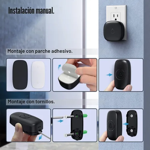 Vista 7 de SECRUI - Timbre inalámbrico con 2 receptores, timbre impermeable que funciona a 1000 pies de alcance 58 campanas, 5 niveles de volumen, luz LED