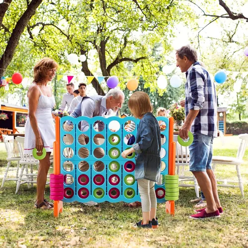 Vista 9 de Costzon Giant 4 en una fila, Juego de mesa Jumbo de 4 a puntuación para niños y adultos, juego de conexión de patio interior y exterior, 1.07 m
