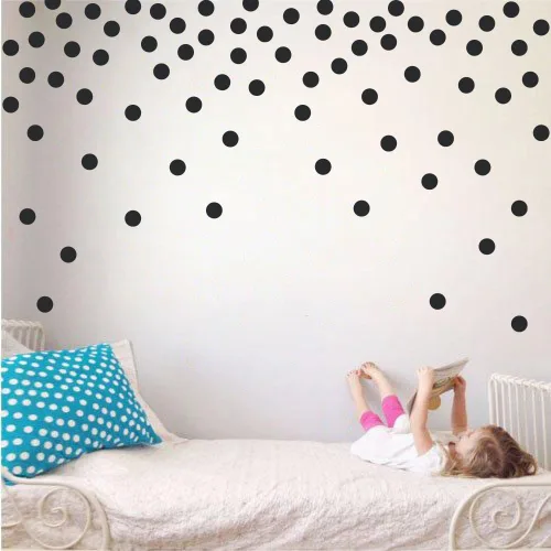 Vista 27 de Adhesivos decorativos de vinilo para pared, diseño de círculos de lunares, fácil de despegar y pegar, adhesivos decorativos extraíbles para Verde